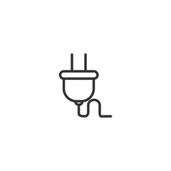 plug vector line icon on white background