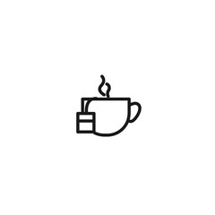 tea bag, hot cup of tea line icon