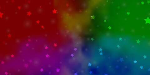 Fototapeta premium Light Multicolor vector pattern with abstract stars. Modern geometric abstract illustration with stars. Best design for your ad, poster, banner.