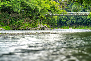 Fototapeta premium 【東京都 多摩川】上流の自然に囲まれた河川