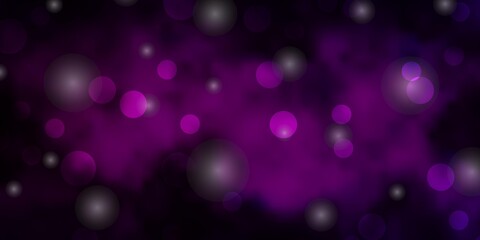 Dark Pink vector texture with circles, stars. Abstract design in gradient style with bubbles, stars. Pattern for booklets, leaflets.