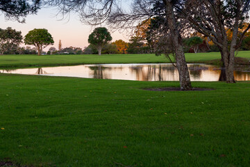 Fototapeta na wymiar Pond on the golf course