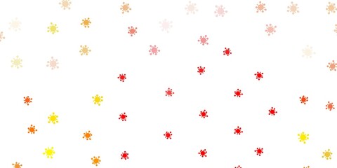 Light red, yellow vector texture with disease symbols.