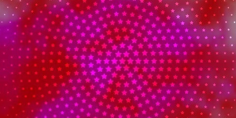 Light Pink vector texture with beautiful stars. Shining colorful illustration with small and big stars. Pattern for new year ad, booklets.