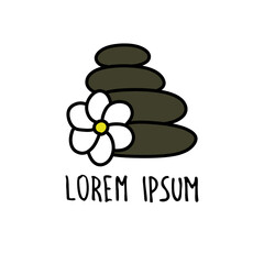 stones for massage doodle icon, vector color illustration
