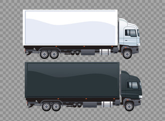 trucks white and black branding isolated icon