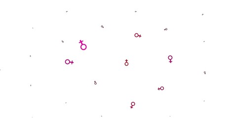 Fototapeta na wymiar Light Pink vector pattern with feminism elements.