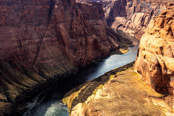 Lights and shades on the river Colorado, Horseshoe bend, Page, AZ