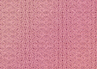 ピンクの麻の葉模様　背景素材。レトロなフレーム。