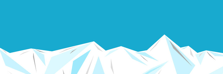 Illustration of an ice mountain range, Snow mountain, iceberg or ice composed of geometric patterns. Cool background. 幾何学模様で構成される氷山脈、雪山、氷山または氷のイラスト ひんやり背景  © Kana Design Image