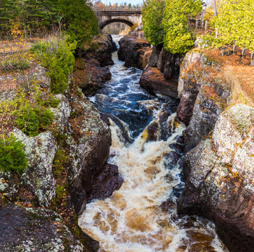 Bridge Over The Temperence River Gorge, Temperence River State Park, Schroeder, Minnesota,USA
