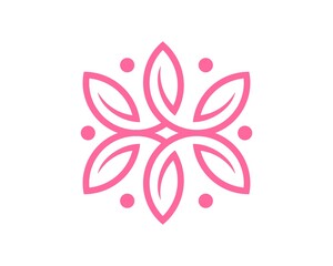 Fototapeta premium Abstract hexagonal pink leaf