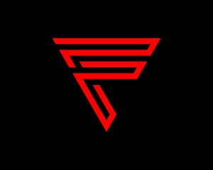 F letter with triangle shape