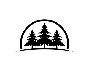 Forest trees silhouette