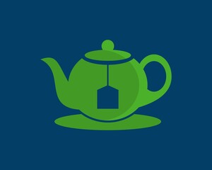 Green nature tea pot