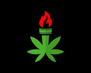 Cannabis with torch in the middle