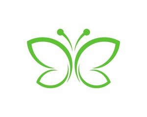 Simple abstract butterfly with green colors