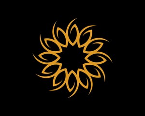 Abstract gold circular leaf