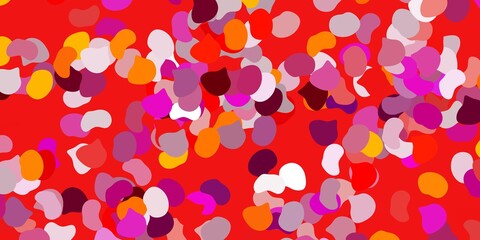 Light pink, yellow vector background with random forms.