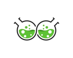 Infinity glass labs with green liquid