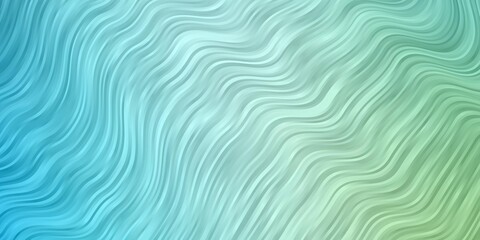 Light Blue, Green vector layout with wry lines. Abstract illustration with bandy gradient lines. Pattern for websites, landing pages.