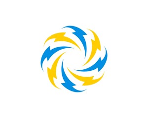 Abstract circular lightning spin