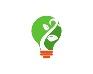 Light bulb with plant inside