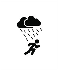 rain with running man icon,vector best flat icon.