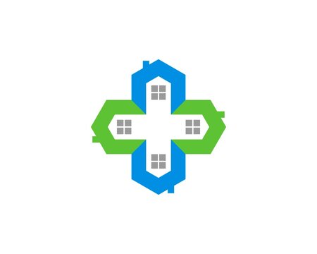 Abstract house form a medical symbol