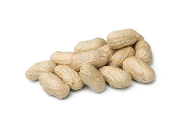 Fresh peanuts isolated on a white background.
