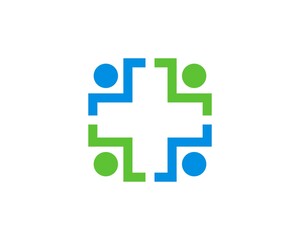 Fototapeta premium Peoples hand to hand form a medical symbol