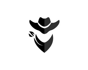 Black cowboy hat and scarf