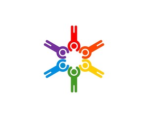 People connection with rainbow colors