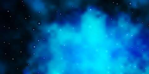 Dark BLUE vector template with neon stars. Modern geometric abstract illustration with stars. Theme for cell phones.