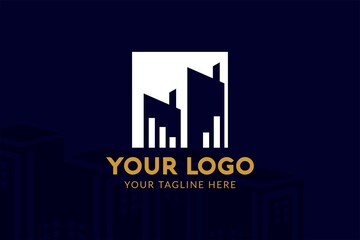 Isolated Square Construction Logo Template