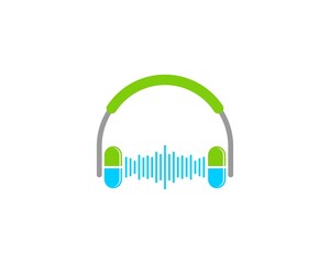 Headphone with capsule and music chart