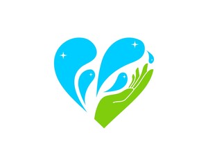 Clean water splash with hand care