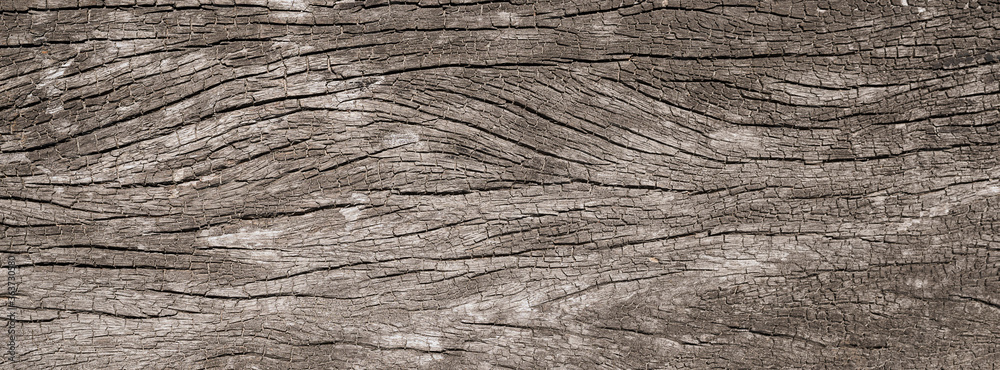 Leinwandbilder wood panel texture background.top view of weathered vintage wooden with cracks. brown rustic rough w