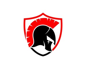 Shield with spartan helmet