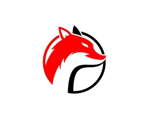 Circle shape with red fox inside