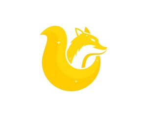 Yellow fox with circle tail