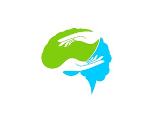 Obraz premium Nature brain with hand care inside