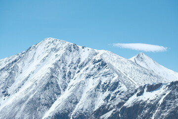 Fototapeta na wymiar Torreys mountain summit in the foreground and Grays mountain summit in the background to the right