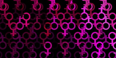 Dark Pink vector texture with religion symbols.