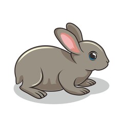 Fototapeta na wymiar Rabbit Cartoon Bunny Illustration Isolated