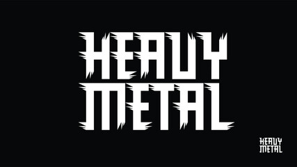 Custom Heavy Metal Logo Font with edgy details and loud character in white, solid type on black background