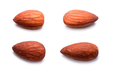 Almonds isolated on white background