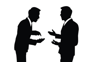 Fototapeta premium Talking business man silhouette vector