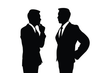 Fototapeta na wymiar Talking business man silhouette vector