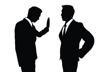 Talking business man silhouette vector